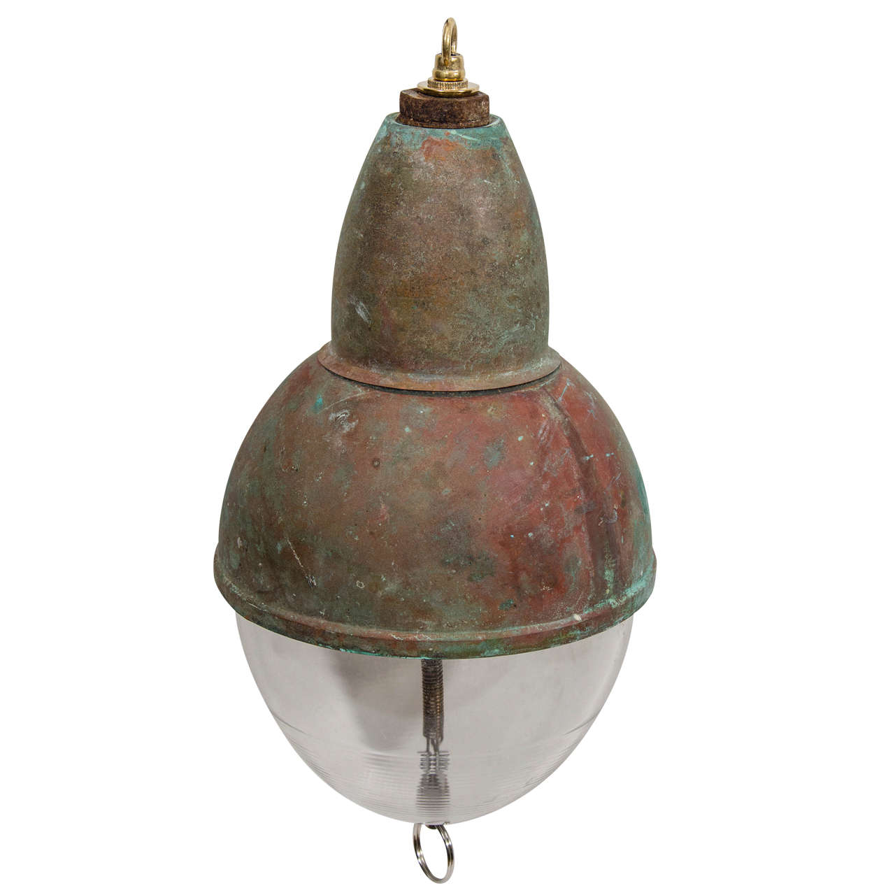 French Industrial Copper Teardrop Pendant Lights